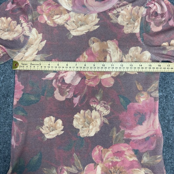 Let Me Be Anthropologie Shirt Womens S Floral Mock Neck Romantic Cottagecore - Picture 7 of 8